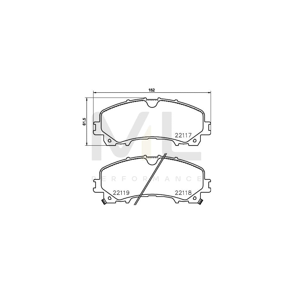 Hella 8DB 355 024-621 Brake Pad Set With Acoustic Wear Warning