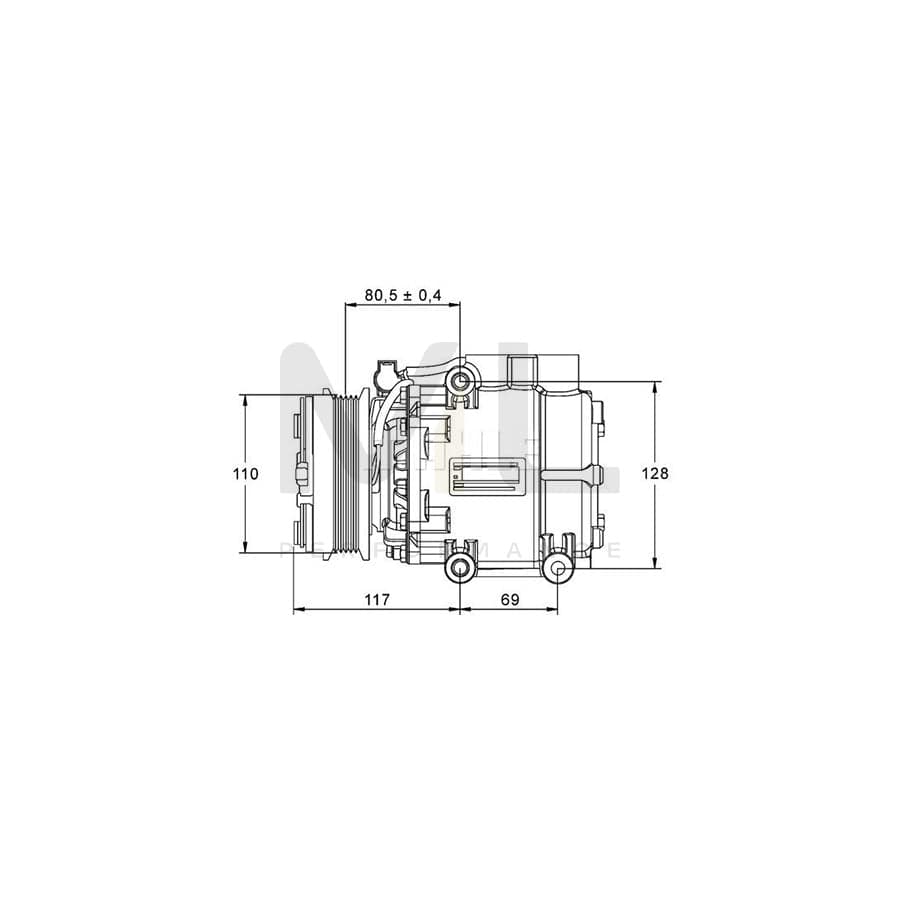 MAHLE ORIGINAL ACP 858 000P Compressor, air conditioning PAG 46 YF, Refrigerant: R 1234yf, R 134a, with seal ring | ML Performance Car Parts
