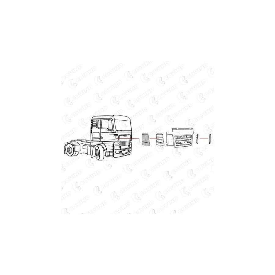 Covind Tgx/164 Air Deflector, Driver Cab