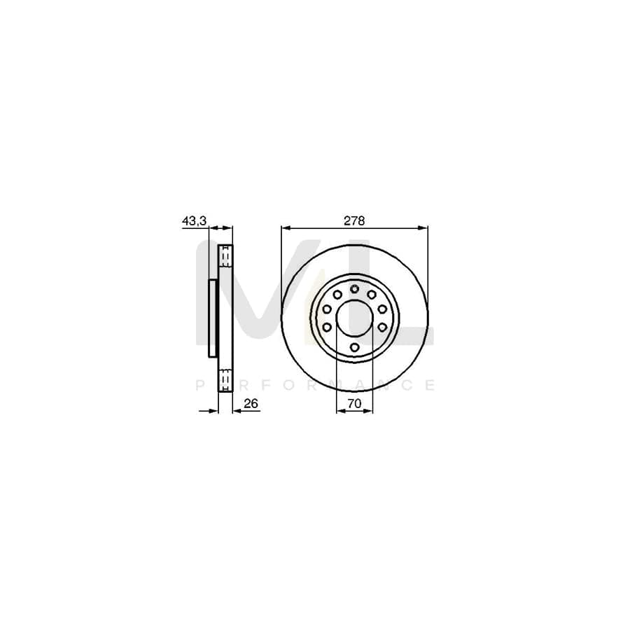 BOSCH 0 986 479 262 Brake Disc Vented, Oiled, Alloyed / High-carbon | ML Performance Car Parts