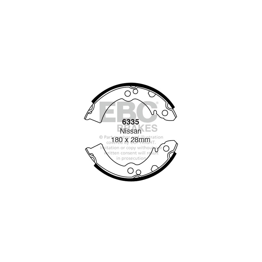 EBC 6335 Nissan Rear Brake Shoes (Inc. Figaro & Micra K10)
