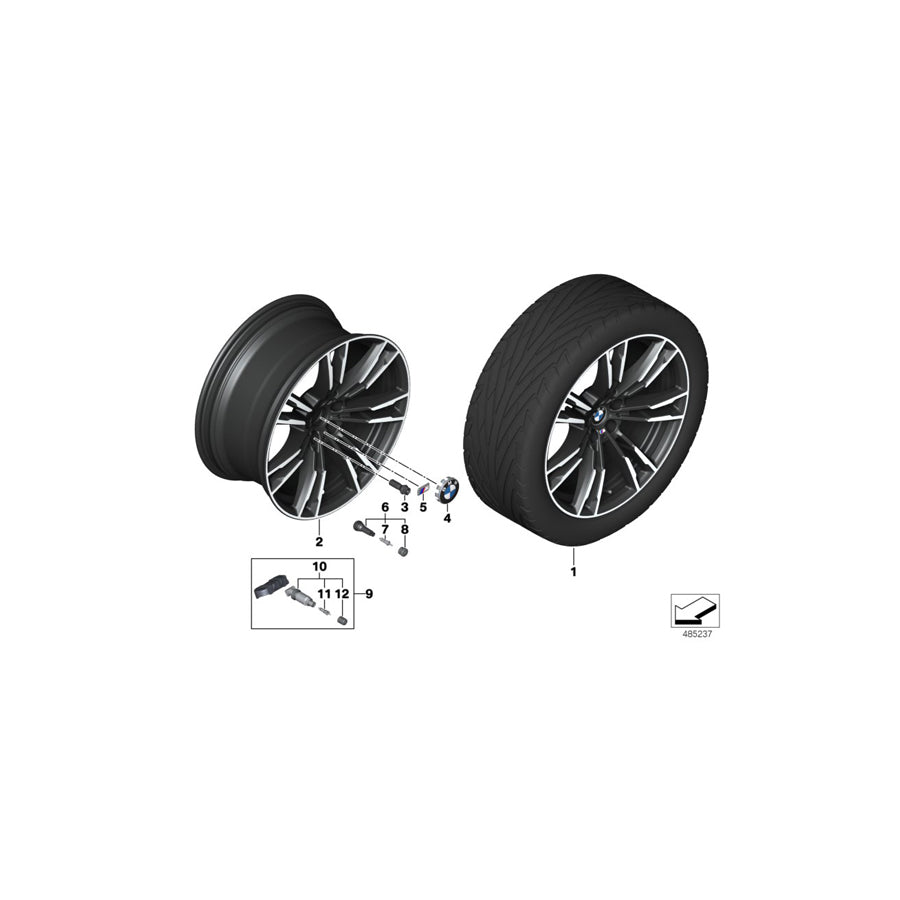 Genuine BMW 36117857078 F90 Disc Wheel Light Alloy Jet Bl.Sol.Paint 10,5JX20 ET28 (Inc. M5) | ML Performance US Car Parts