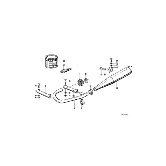 Genuine BMW 18111337218 Exhaust Pipe, Right (Inc. R45/N, R65 & R45T/N) | ML Performance US Car Parts