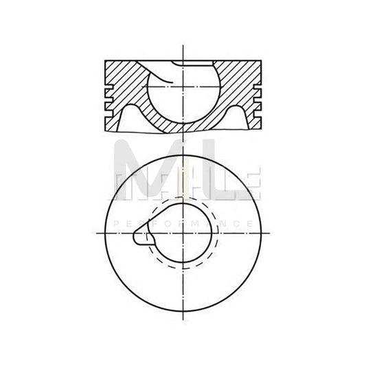 MAHLE ORIGINAL 2288610 Piston 128 mm, with piston rings, with piston ring carrier | ML Performance Car Parts
