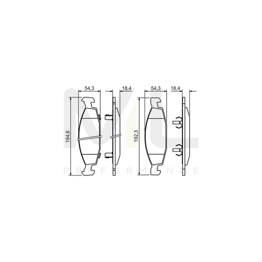 Bosch 0986424666 Brake Pad Set For Jeep Grand Cherokee Ii (Wj, Wg) With Acoustic Wear Warning, With Anti-Squeak Plate, With Piston Clip BP382 | ML Performance Car Parts