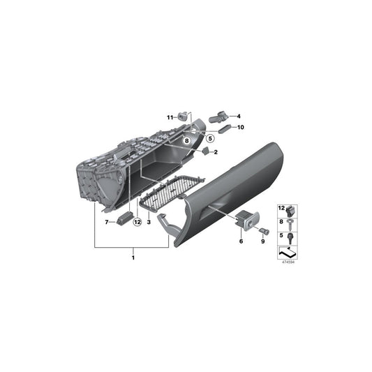 Genuine BMW 51169290979 F31 F30 F32 Glove Compartment Opener, Chrome Locking SATTELBRAUN (Inc. 430iX, 318i & 425d) | ML Performance US Car Parts