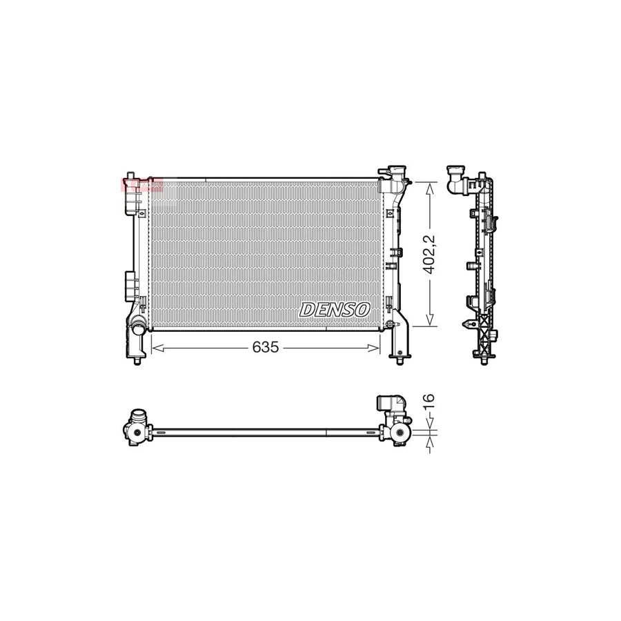 DENSO DRM43012 Engine Radiator for KIA Optima / K5 Saloon (Jf)