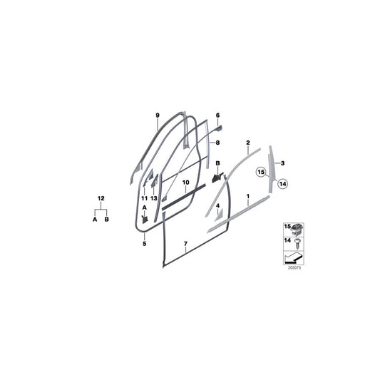 Genuine BMW 51767200324 RR4 Joint Seal, Door, Front Right (Inc. Ghost & Ghost EWB) | ML Performance US Car Parts