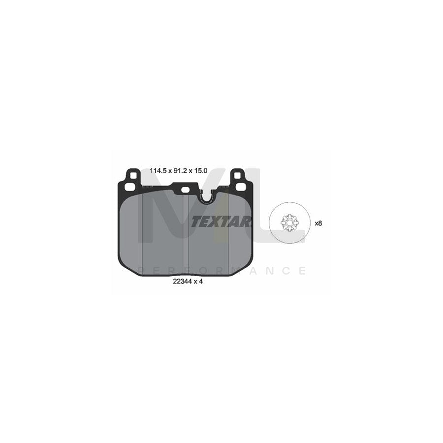 TEXTAR 2234401 Brake pad set prepared for wear indicator, with accessories | ML Performance Car Parts