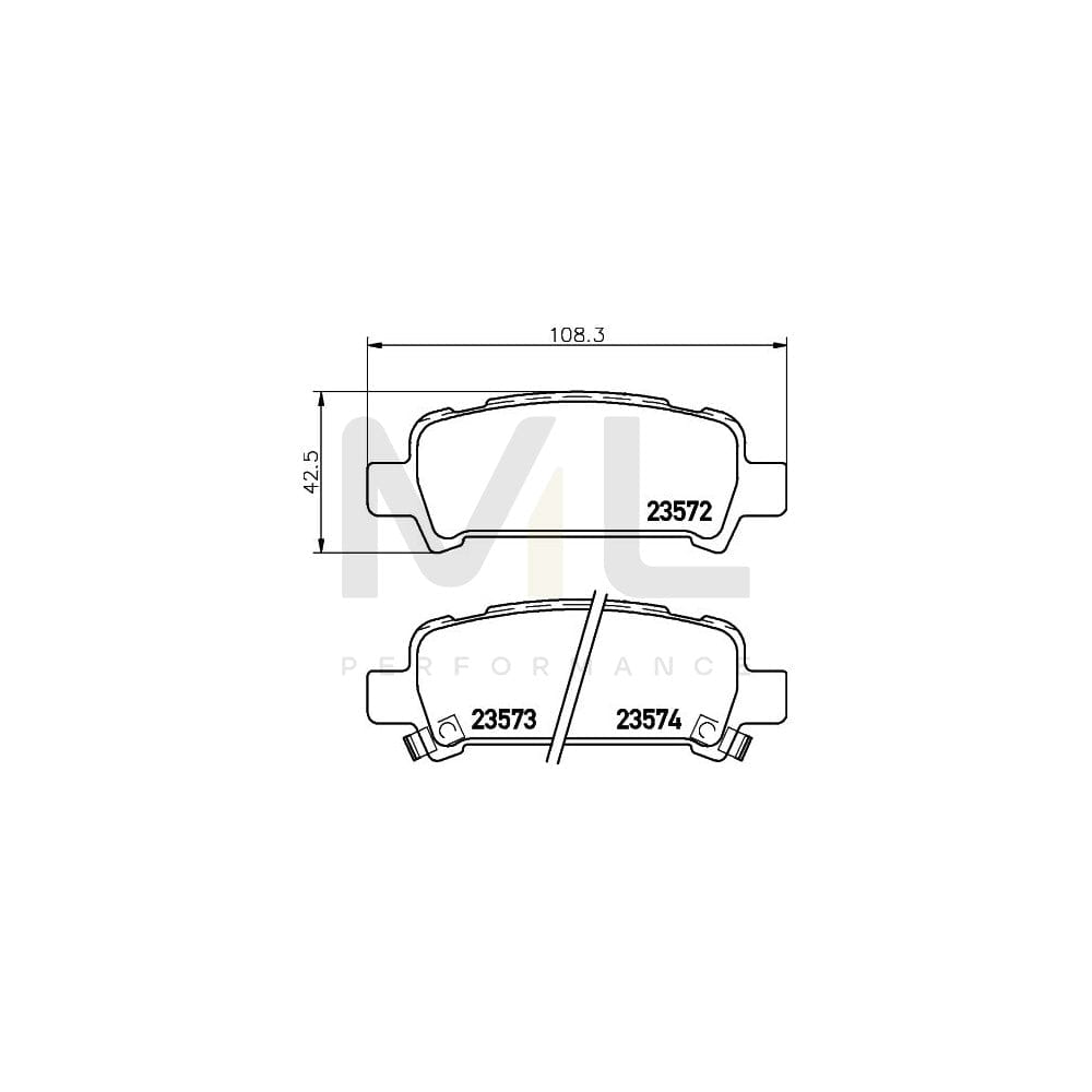 Hella 8DB 355 009-401 Brake Pad Set With Acoustic Wear Warning