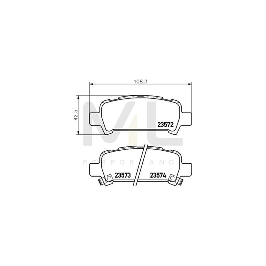 Hella 8DB 355 009-401 Brake Pad Set With Acoustic Wear Warning