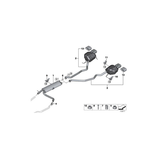 Genuine BMW 18107525112 E53 Rear Muffler Right (Inc. X5 4.4i) | ML Performance US Car Parts
