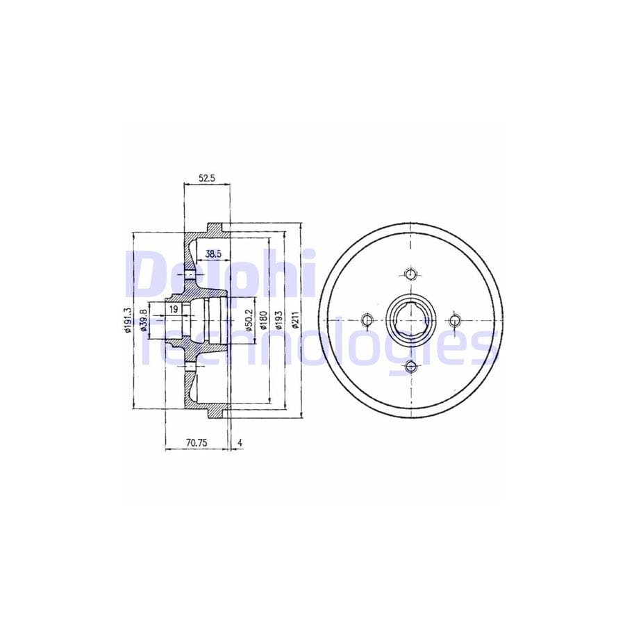 Delphi Bf96 Brake Drum