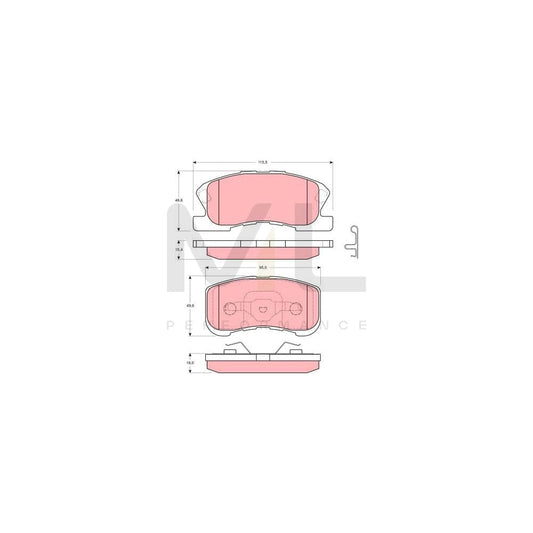 TRW Gdb3220 Brake Pad Set With Acoustic Wear Warning, With Accessories | ML Performance Car Parts