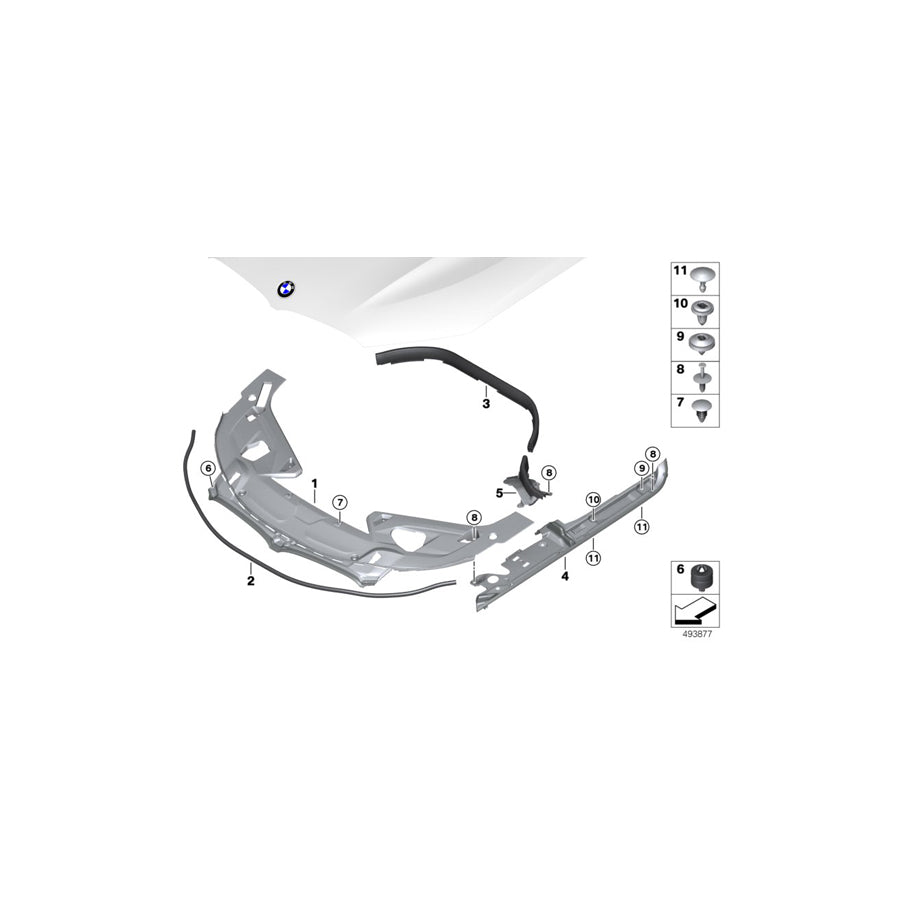 Genuine BMW 51768070084 F92 F93 F91 Gasket Hood Side Right M (Inc. M8) | ML Performance US Car Parts