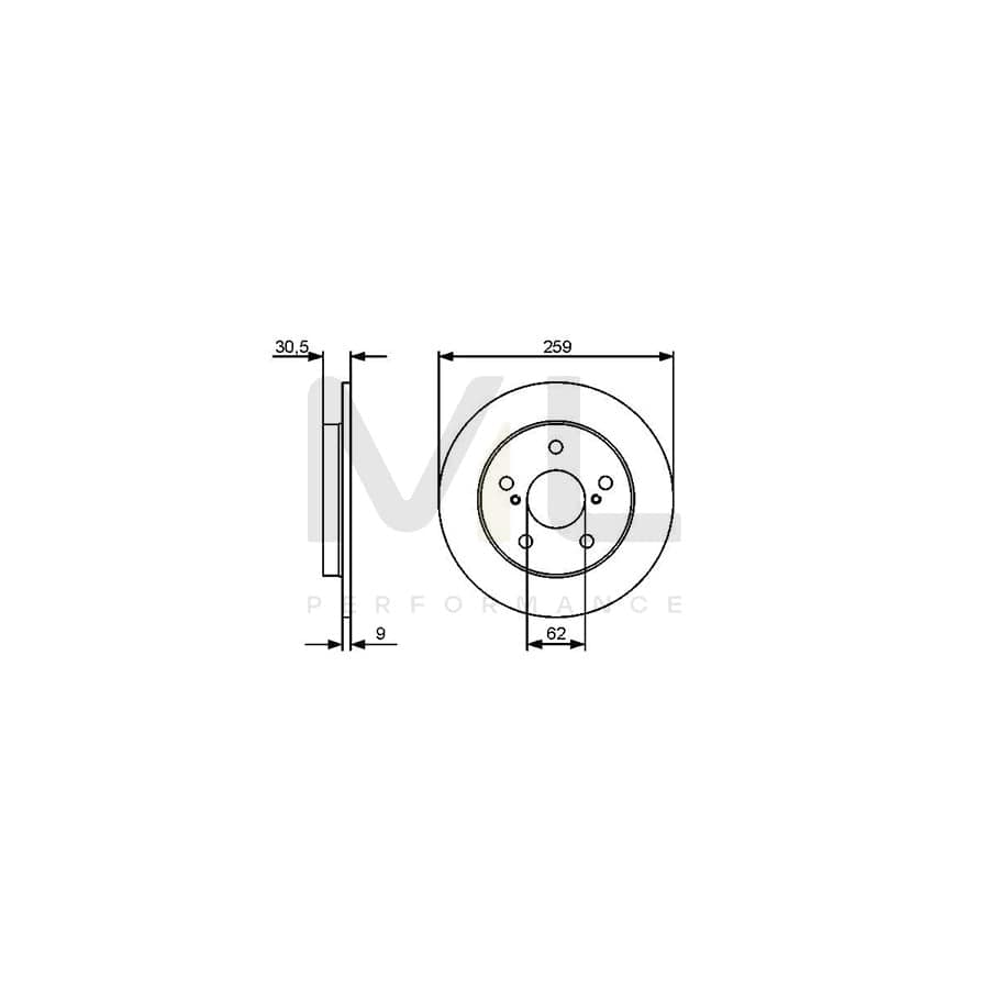 BOSCH 0 986 479 418 Brake Disc Solid, Oiled | ML Performance Car Parts