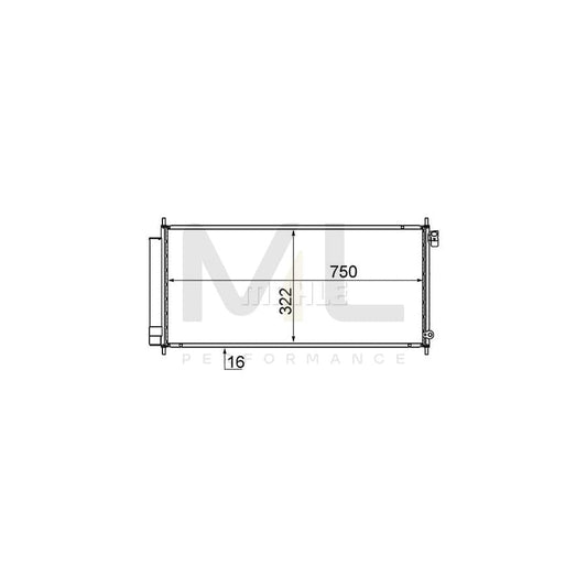 MAHLE ORIGINAL AC 717 000S Air conditioning condenser for HONDA Jazz Hatchback (GD, GE3, GE2) with dryer | ML Performance Car Parts