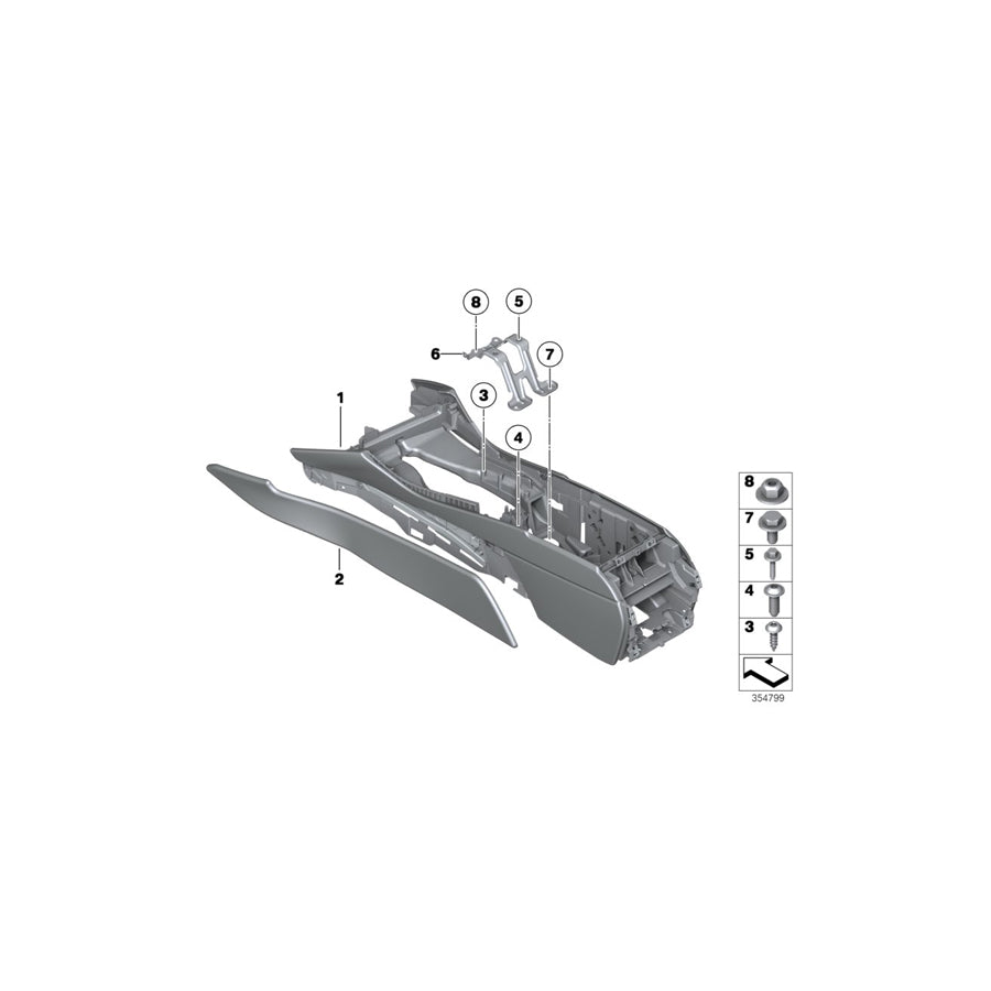 Genuine BMW 51169288907 F11 F10 Center Console SCHWARZ (Inc. 525dX, 535i & 528iX) | ML Performance US Car Parts