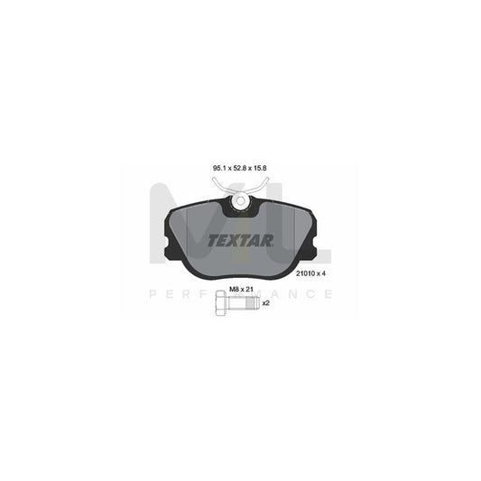 TEXTAR 2101003 Brake pad set not prepared for wear indicator, with brake caliper screws | ML Performance Car Parts