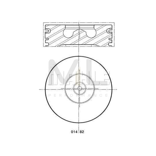 MAHLE ORIGINAL 014 82 01 Piston for FORD TRANSIT 94,32 mm, with piston ring carrier, without cooling duct | ML Performance Car Parts