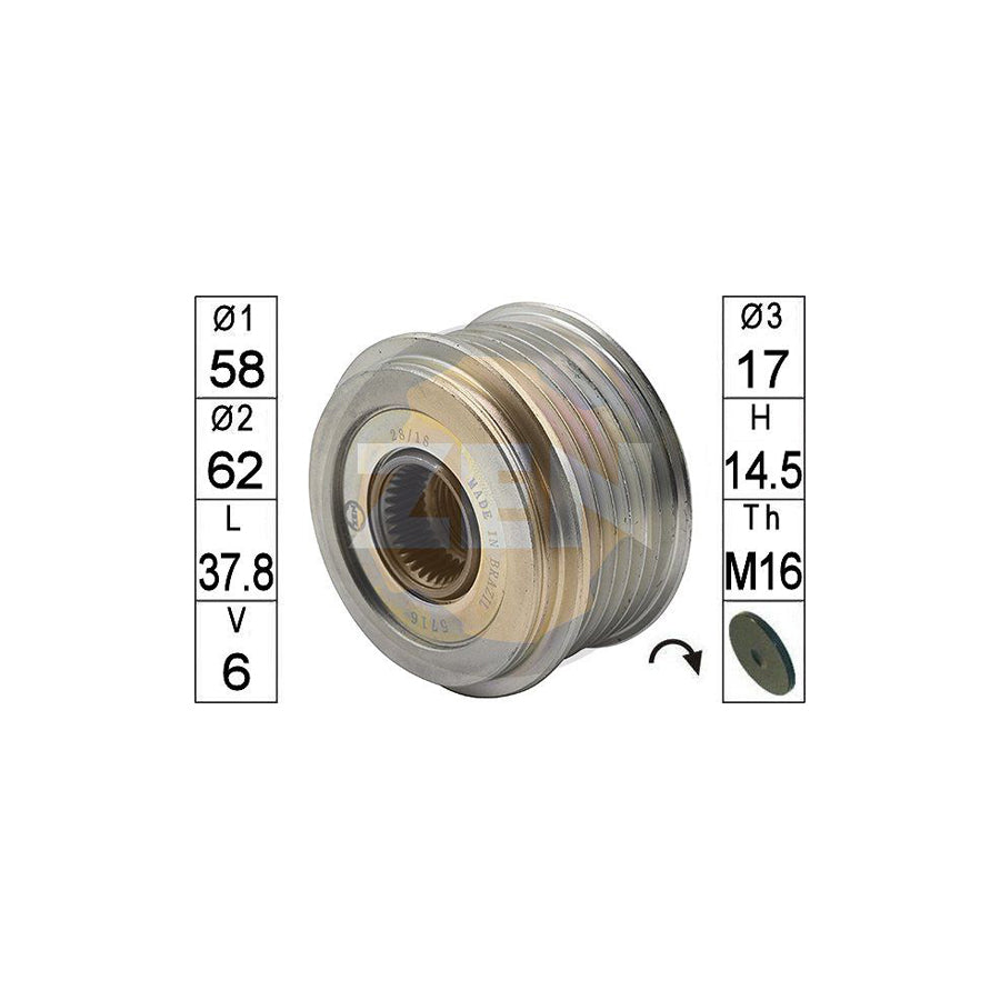 Era ZN5716 Alternator Freewheel Clutch