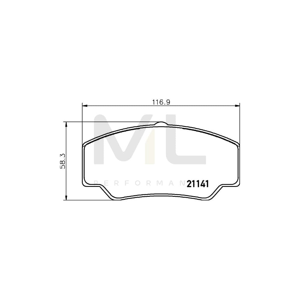 Hella 8DB 355 006-151 Brake Pad Set For Ford Transit Not Prepared For Wear Indicator