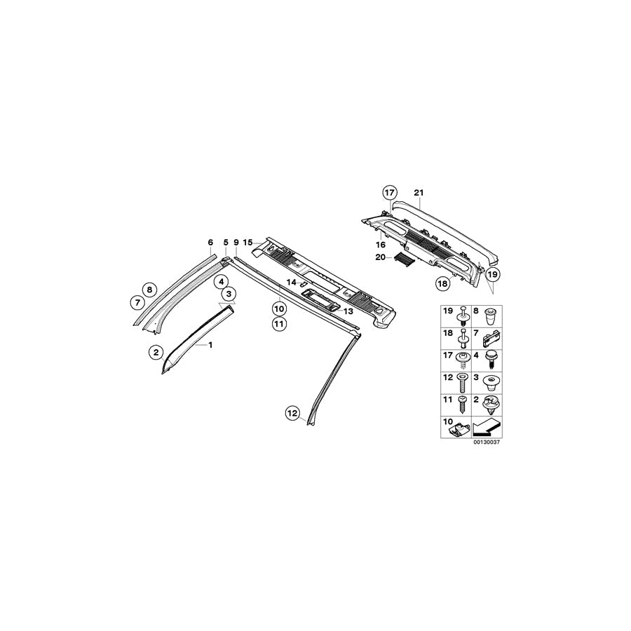 Genuine BMW 51767905422 E64 Strip, Column A Right SCHWARZ (Inc. 650i, 635d & M6) | ML Performance US Car Parts