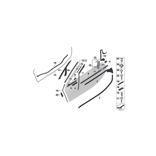 Genuine BMW 51337477328 I15 Window Cavity Seal, Front Right (Inc.  & i8) | ML Performance US Car Parts