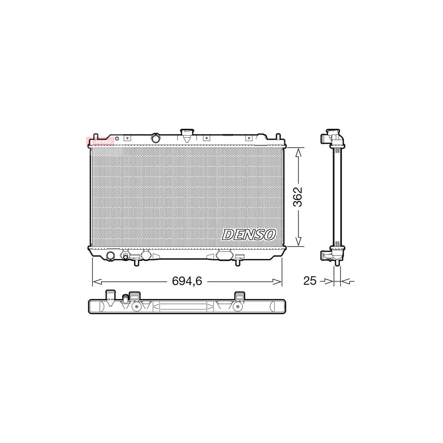DENSO DRM46073 Engine Radiator for Nissan Primera