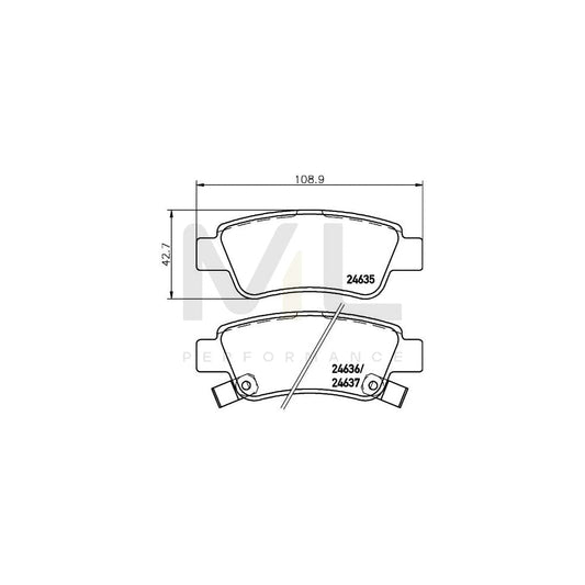 Hella 8DB 355 013-591 Brake Pad Set For Honda Cr-V With Acoustic Wear Warning, With Brake Caliper Screws, With Accessories