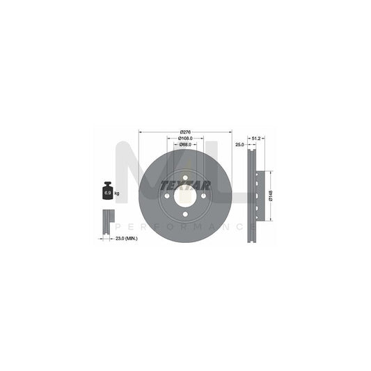 TEXTAR 92067200 Brake Disc for AUDI 90 B3 (89, 89Q, 8A) Externally Vented, without wheel hub, without wheel studs | ML Performance Car Parts