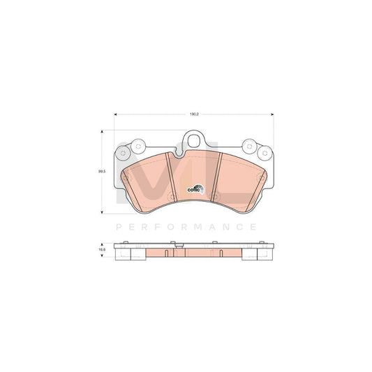 TRW Cotec Gdb1720 Brake Pad Set For Vw Touareg I (7La, 7L6, 7L7) Prepared For Wear Indicator | ML Performance Car Parts