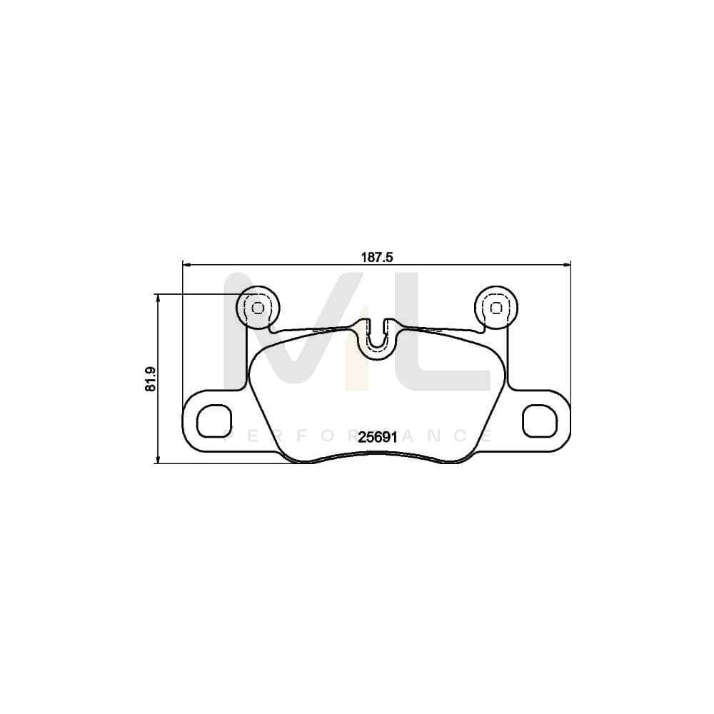 Hella 8DB 355 021-351 Brake Pad Set Prepared For Wear Indicator, With Counterweights