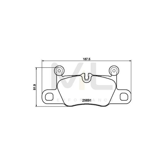 Hella 8DB 355 021-351 Brake Pad Set Prepared For Wear Indicator, With Counterweights