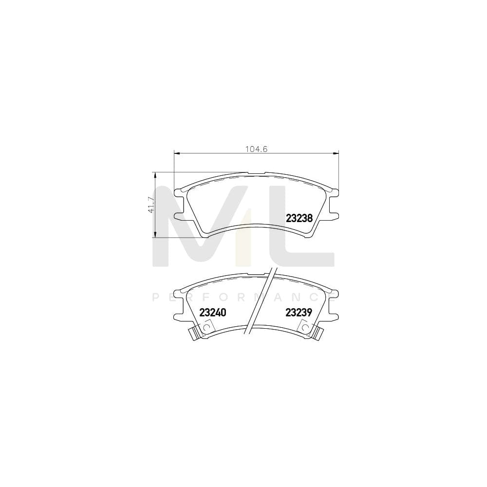 Hella 8DB 355 017-051 Brake Pad Set For Hyundai Amica / Atoz (Mx) With Acoustic Wear Warning
