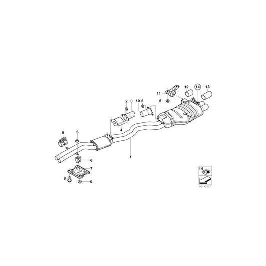 Genuine BMW 18107504174 E46 Center And Rear Muffler (Inc. 330Ci) | ML Performance US Car Parts