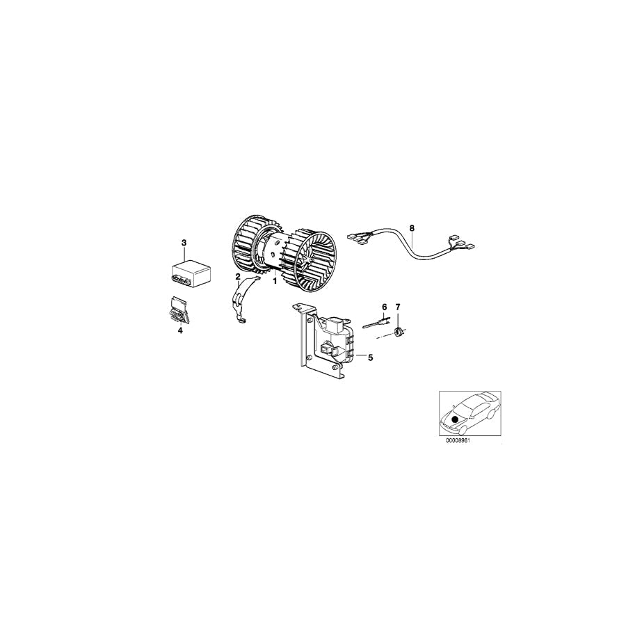Genuine BMW 64116908475 E36 E52 Blower Unit (Inc. Z3) | ML Performance US Car Parts