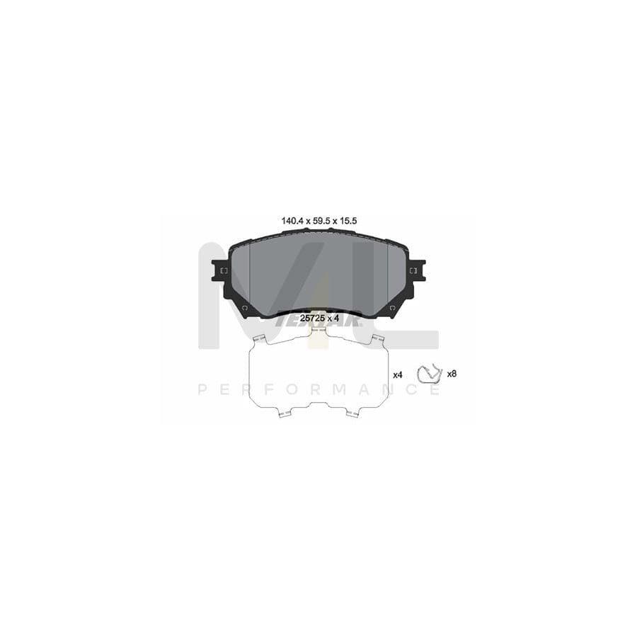 TEXTAR 2572501 Brake pad set for MAZDA 6 not prepared for wear indicator, with accessories | ML Performance Car Parts