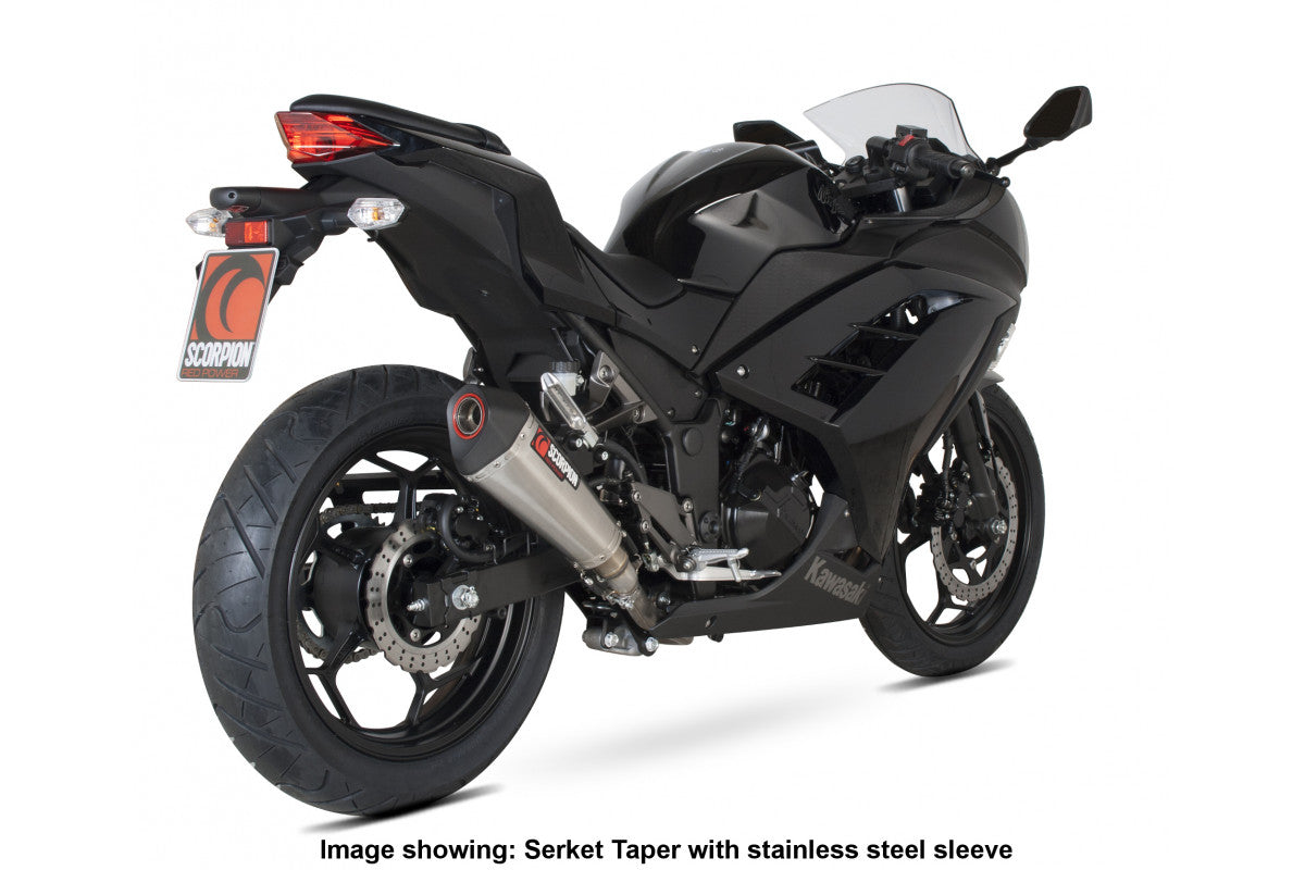 Scorpion RKA95TEO Kawasaki Serket Taper Slip-On - Titanium Sleeve (Ninja 300 / Z300) | ML Performance US US