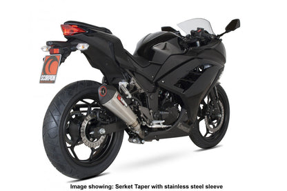 Scorpion RKA95TEO Kawasaki Serket Taper Slip-On - Titanium Sleeve (Ninja 300 / Z300) | ML Performance US US