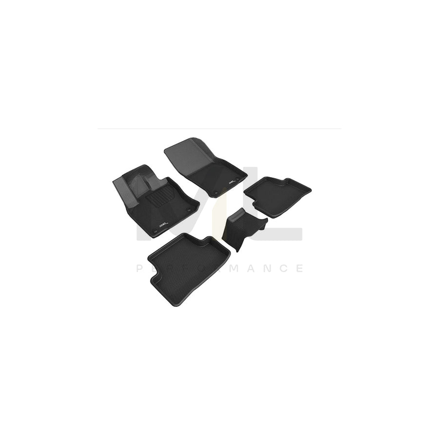3D L1SK01501509 Floor mat set for SKODA Karoq Off-Road (NU7) Elastomer, Front, Rear, Quantity: 5, Black