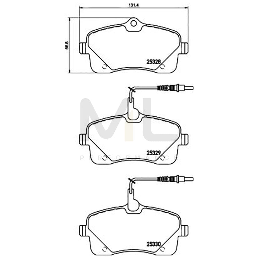 TEXTAR 2532801 Brake pad set for PEUGEOT 407 with integrated wear warning contact | ML Performance Car Parts