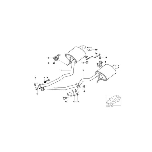 Genuine BMW 18107502184 E53 Rear Muffler Right (Inc. X5 3.0i) | ML Performance US Car Parts