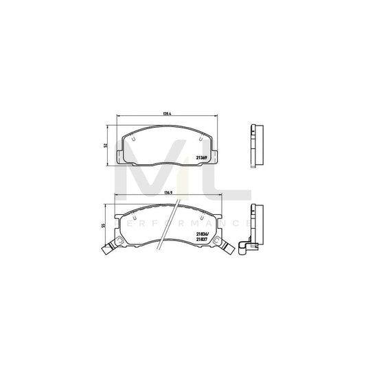 Brembo P 83 029 Brake Pad Set With Acoustic Wear Warning | ML Performance Car Parts