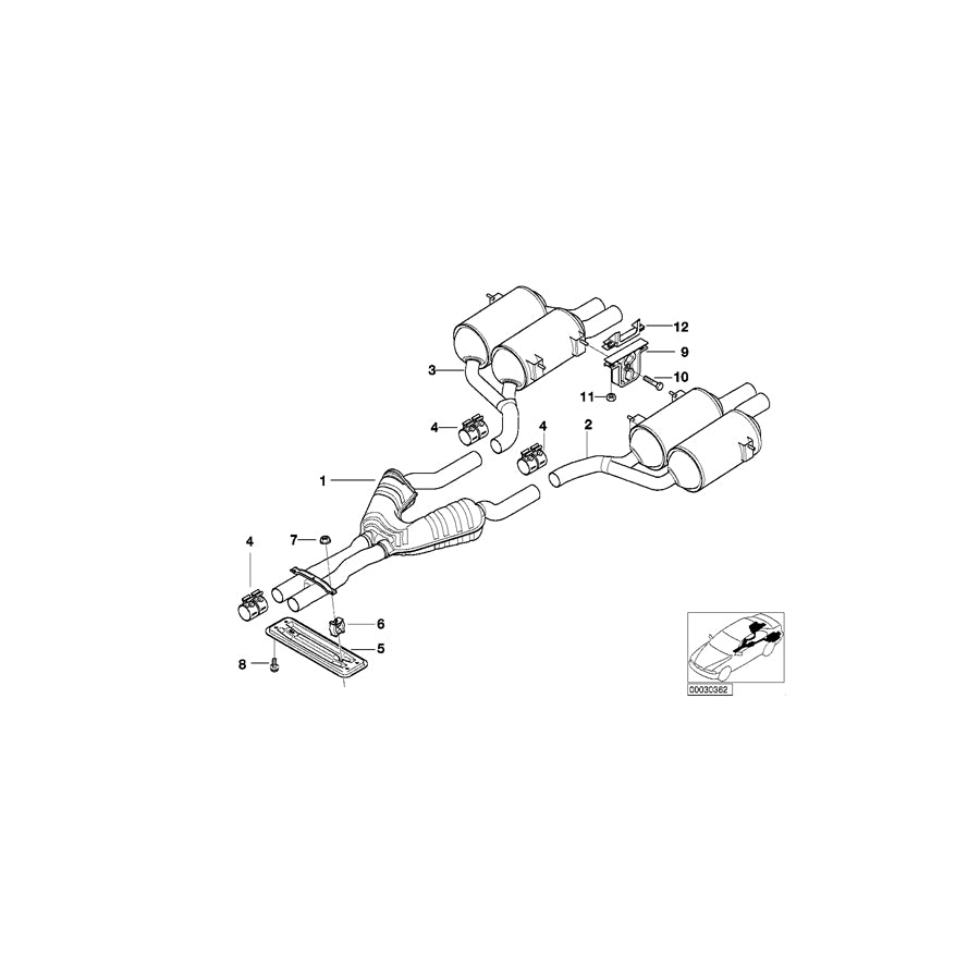 Genuine BMW 18101406815 E39 Rear Muffler Left (Inc. M5) | ML Performance US Car Parts