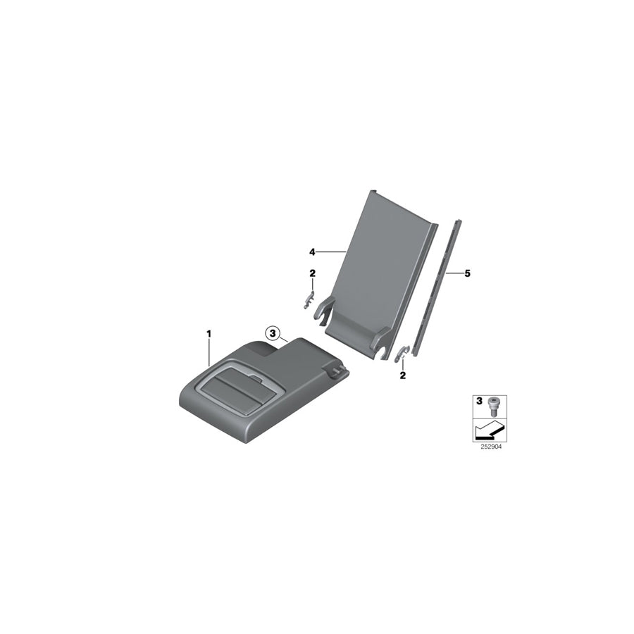 Genuine BMW 52207367258 F25 Armrest, Rear Center ELFENBEINWEISS (Inc. X3 35iX, X3 18i & X3 28i) | ML Performance US