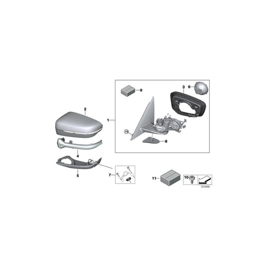 Genuine BMW 51168496289 G31 G32 G30 Set Of Mirror Base Caps SHADOW-LINE (Inc. 530eX, 530dX & 540i) | ML Performance US