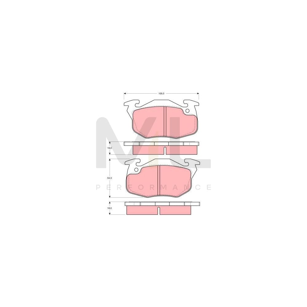 TRW Gdb1277 Brake Pad Set Not Prepared For Wear Indicator | ML Performance Car Parts