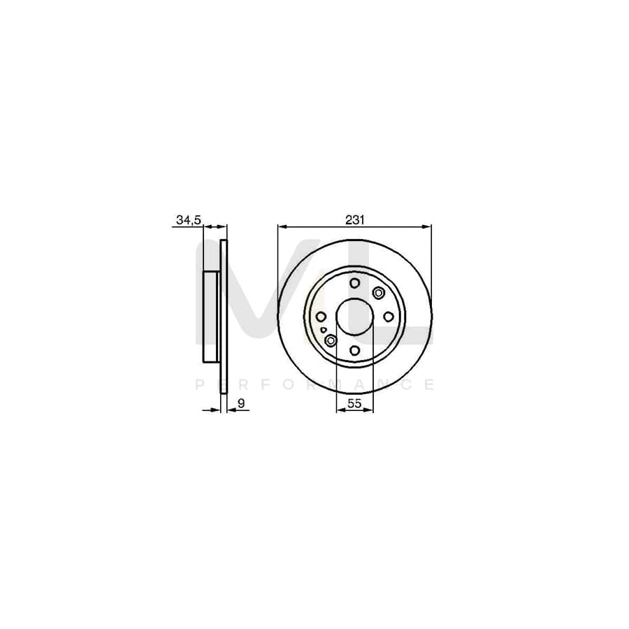 BOSCH 0 986 478 242 Brake Disc Solid, Oiled | ML Performance Car Parts