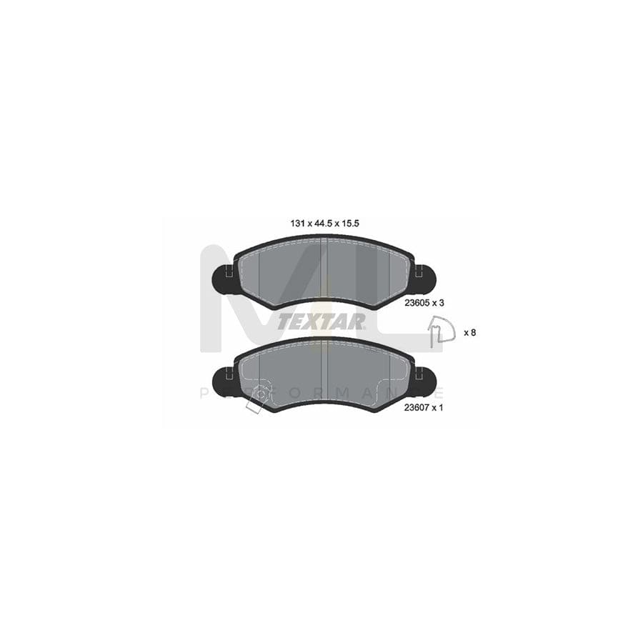 TEXTAR 2360501 Brake pad set with acoustic wear warning, with accessories | ML Performance Car Parts